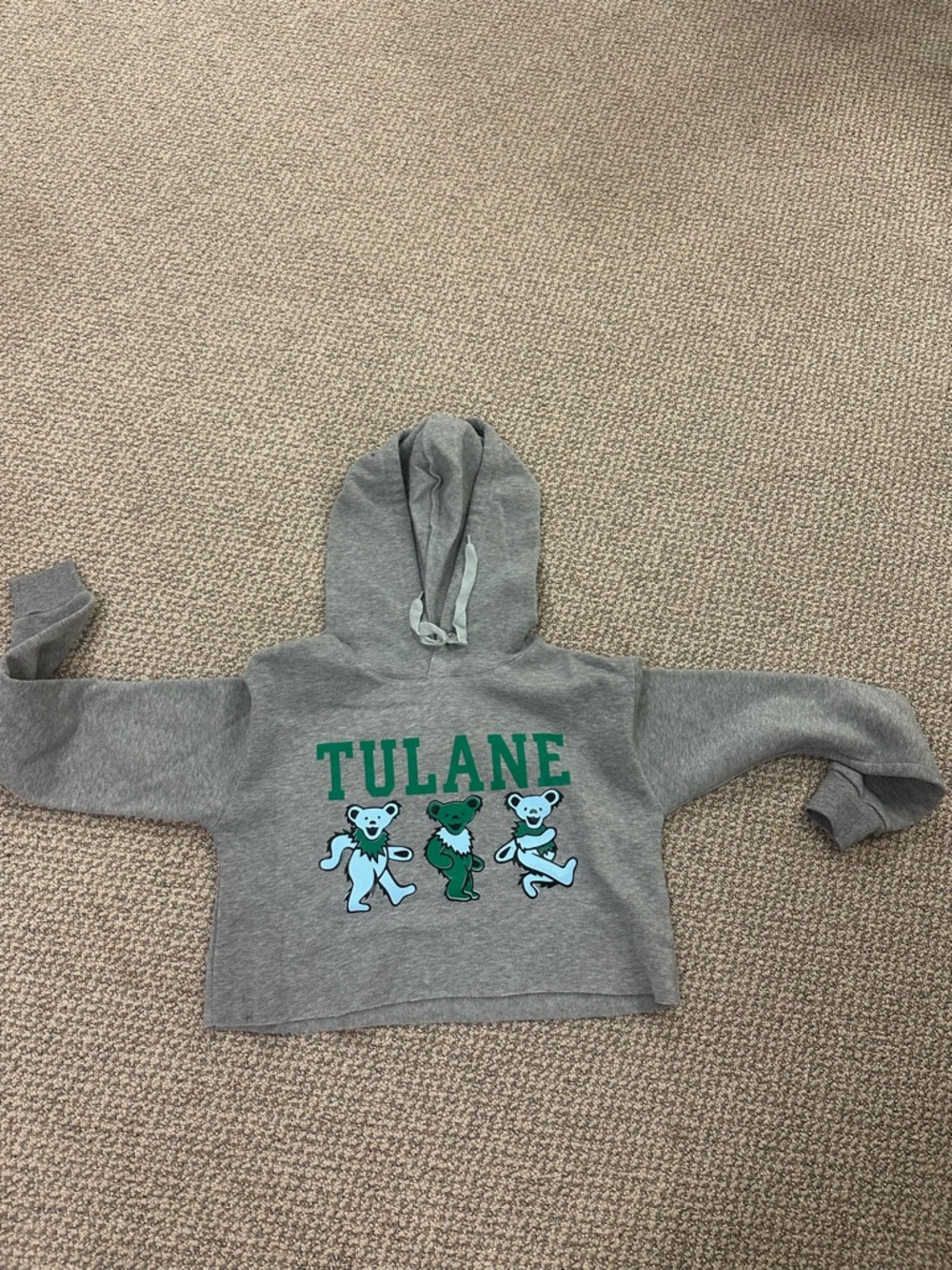 Tulane Grey Kids Hoodie with Dancing Bears
